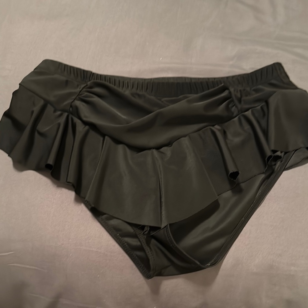 Black Ruffled Bikini Bottom